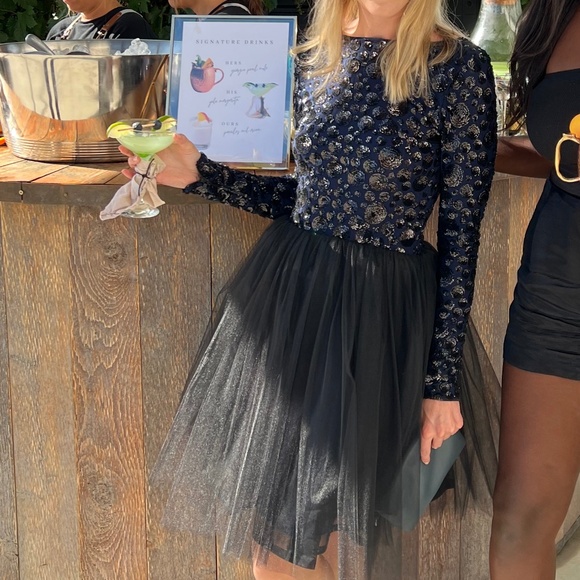 Alice + Olivia Sequin/Tulle Dress - Picture 1 of 8